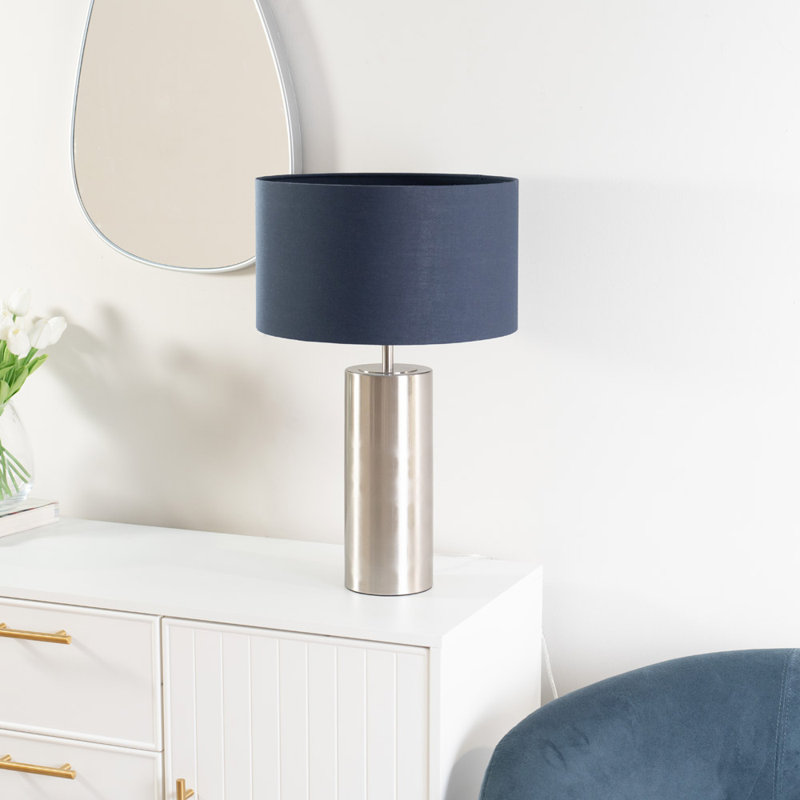 Amtul Metal Table Lamp, Navy Blue, Gold