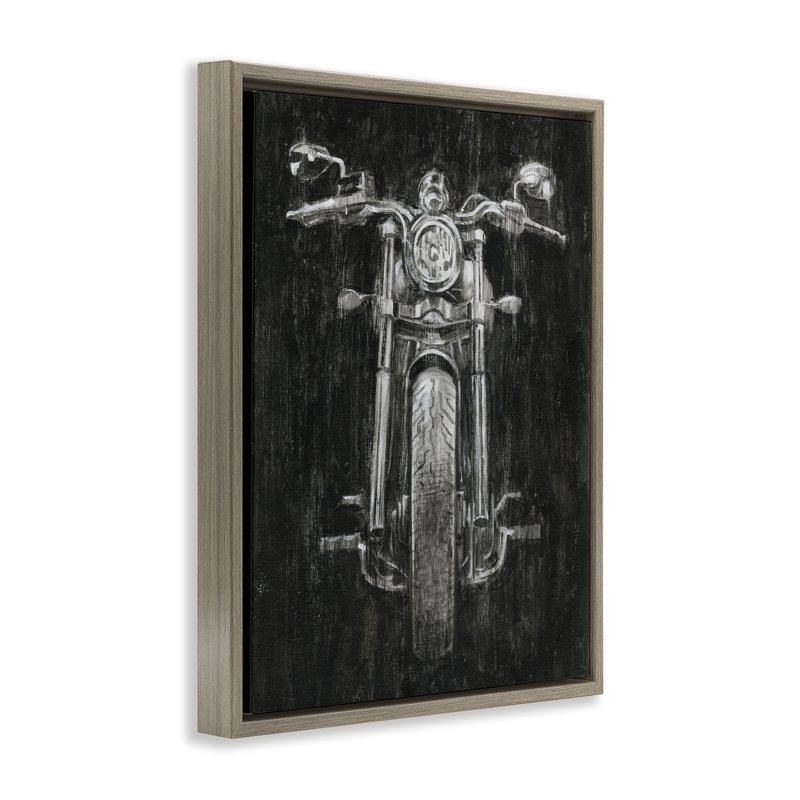 Art mural sur toile flottant foncé de moto rustique foncé, design par Ethan Harper, H 31 po x l 25 po