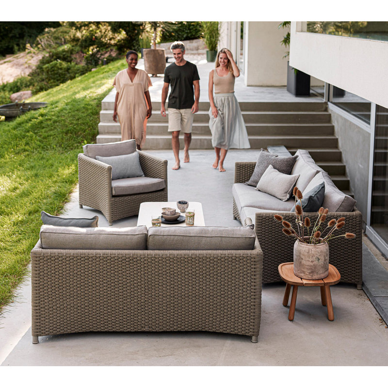 Diamond 3-Seater Patio Sofa, Taupe, Taupe