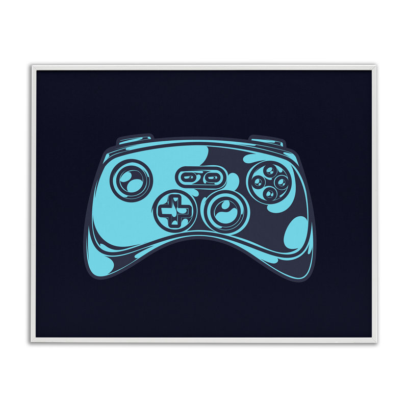 Manette de jeu sur estampe numérique par Daphne Polselli, Giclée encadrée blanc bord de mer, H 16 po x l 20 po
