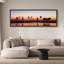 «Tropical Serenity Palm Tree Silhouette at Sunset Stripes Antique Retro Extra Large Wall Decor», reproduction encadrée-96074599-111664984