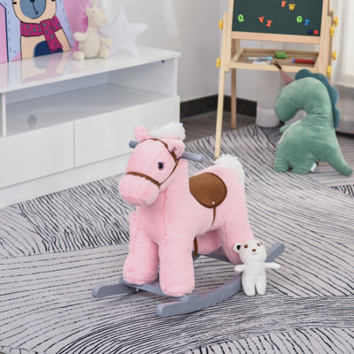 Cheval à bascule en peluche avec ours, Qabo Kids