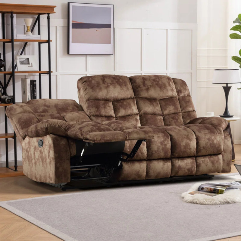 Ensemble de salon inclinable manuel en microfibre 3 pièces - fauteuil inclinable, causeuse et canapé, Gris verdâtre
