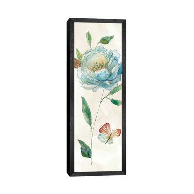 Rose Blue Wash 1 Piece Panoramic Painting on Canvas