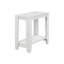 Table de chevet blanche à deux niveaux avec finition épaisse pour placer une lampe de bureau, table d'appoint transitionnelle haute de 22 pouces dans la chambre à coucher comme décoration de chevet, haute