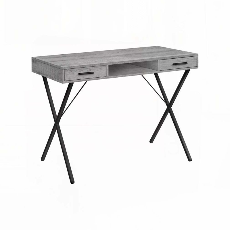 Bureau d'ordinateur à domicile avec tiroir, Gris