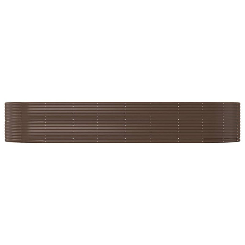 Garden Raised Bed Powder-coated Steel, Brown, 68 cm x 367 cm x 140  cm