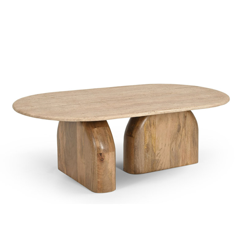 Table basse Pickensville - Modern Travertine