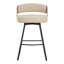 Swivel Upholstered Counter Stool with Metal Frame-453626688