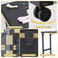 Table portable Nail Art avec miroir DEL, Bluetooth, tiroirs verrouillables, poteau télescopique - Station de manucure pliante pour salons (or noir)