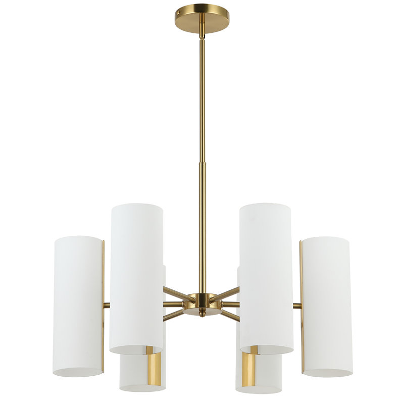 Cleta 6 Light Chandelier, Aged Brass