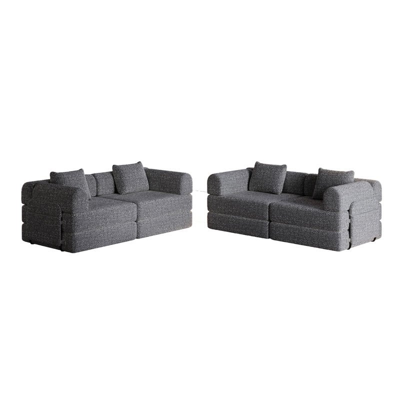 4-Seater Convertible Sofa Bed, Gray