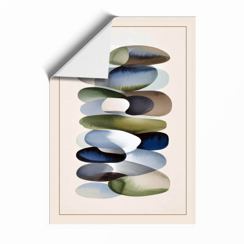 Stacked Zen Stones Minimalist - Framed Print, Unframed, A4 - 29.7 x 21.0 cm
