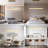 43.3" Modern Cylinder Kitchen Island Gold Alabaster Chandelier