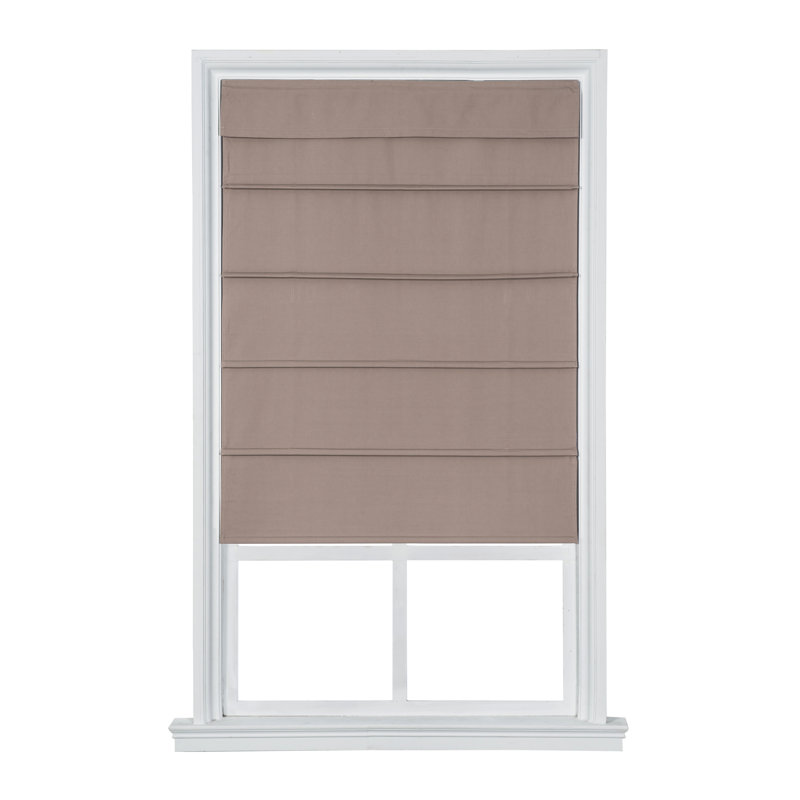 Room Darkening Roman Shade, 23"W x 64"L, Brown