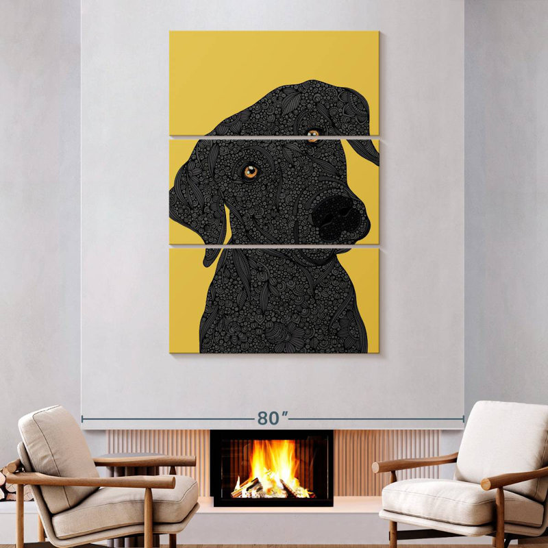 Black Labrador, 74" H x 48" W