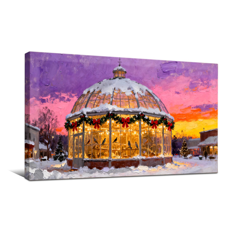 Scène de Noël dôme de Noël, H 16 po x l 32 po