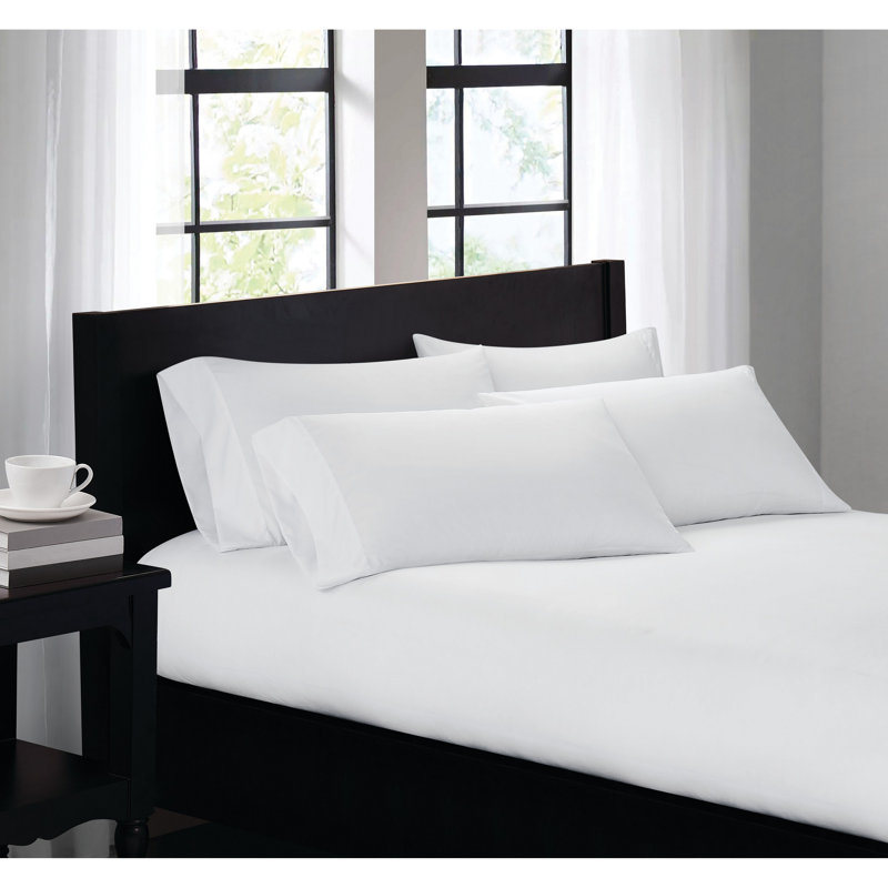 4 Piece Pillowcase Case Pack, King Pillowcase, White