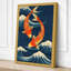 Dancing Koi Japandi - Wrapped Canvas-754947449-754947455