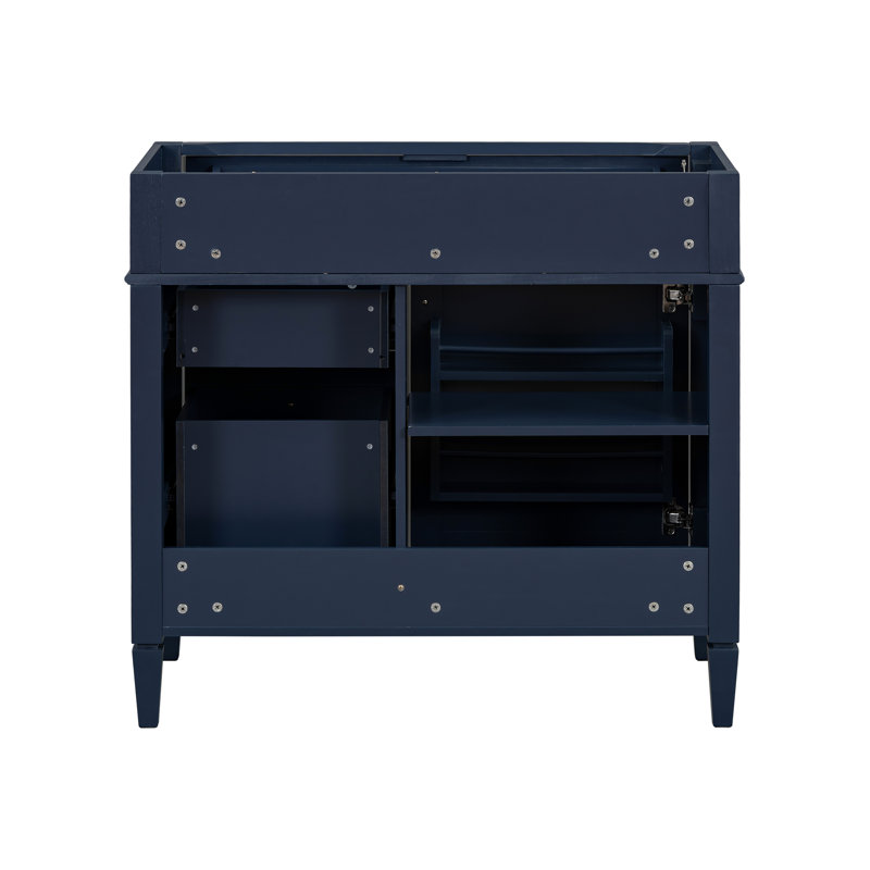 Bathroom Storage Cabinet With 2 Drawers And A Tip-Out Drawer, Imitative Oak