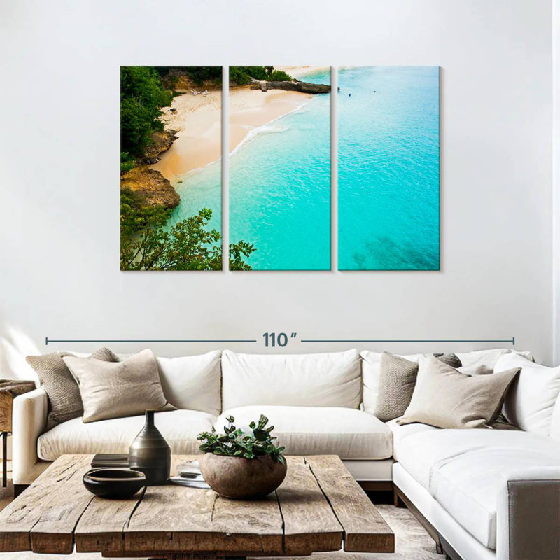 Gillard, plage de sable blanc, Anguilla, H 48 po x l 74 po