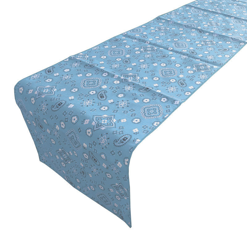 Chemin de table Bandanna, L 24 po x L 60 po, Bleu clair