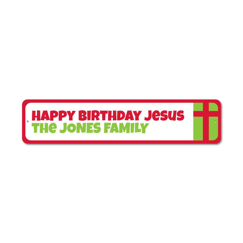 Plaque en aluminium «Jesus Holiday», H 6 po x l 24 po x P 0,06 po