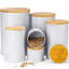 Ensemble de contenants blancs pour comptoir de cuisine, ensemble de 6 contenants de cuisine, contenants à farine et à sucre, rangement pour café et thé, blanc