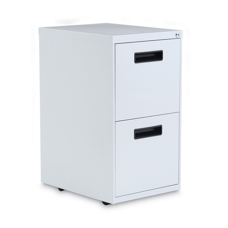 14.96'' Wide 2 -Drawer Mobile Steel File Cabinet, Light grey