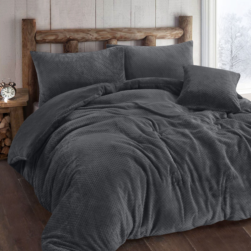 Allentown Geometric Shapes [EU ONLY] Duvet Cover Set with Pillowcases Included, Charcoal