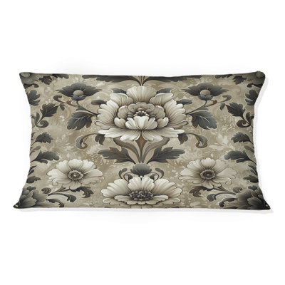 Coussin lombaire à motif floral damassé