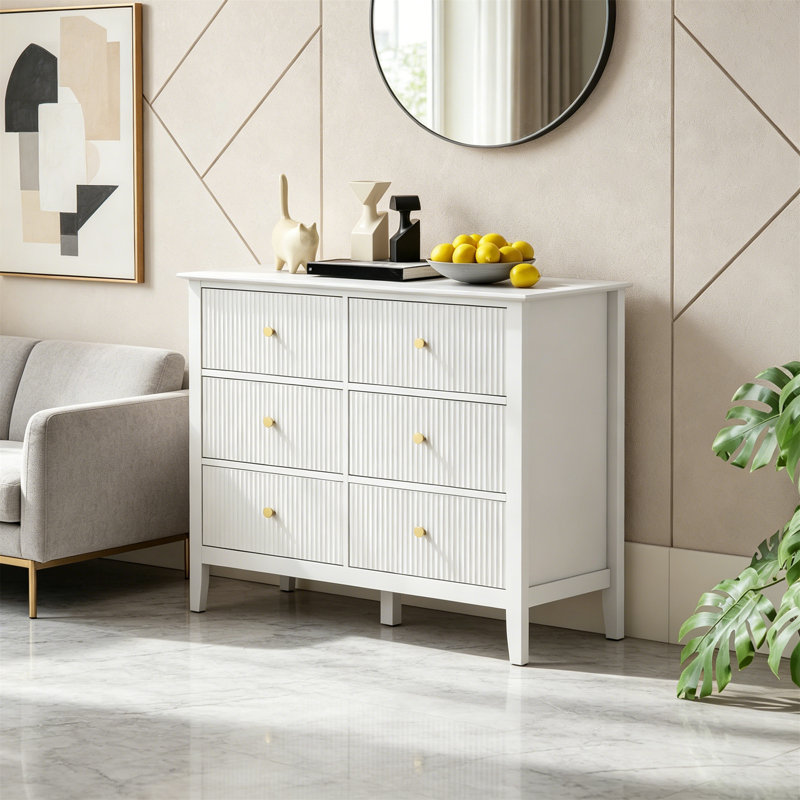 6 Drawer Chest of Drawers, White