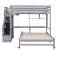 Lit mezzanine simple au-dessus de double avec bureau intégré Thedford par Harriet Bee-1360341384