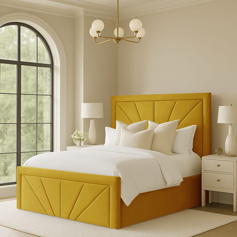Upholstered Ottoman Storage Bed, Turmeric, Super King (6')
