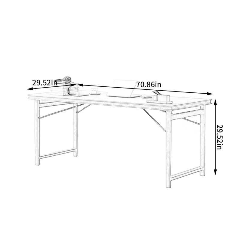 Exquisite light brown useful writing desk 70.86in