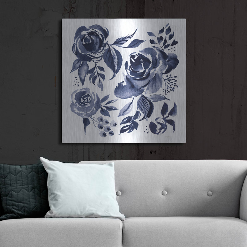 «Delft Delight 4 Db No Words» par Kristy riz, art mural en métal, 36 po x 36 po
