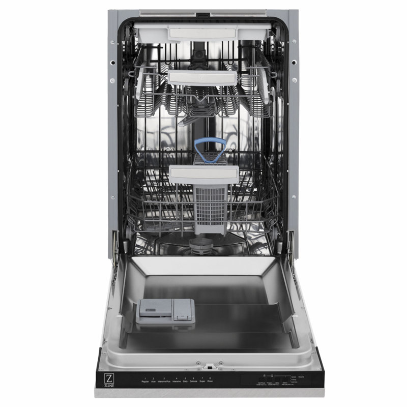ZLINE Autograph Edition 18” Compact Control Dishwasher in Fingerprint Resistant Stainless Steel, Champagne Bronze