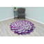 Tapis rond à motif floral mauve-733239527