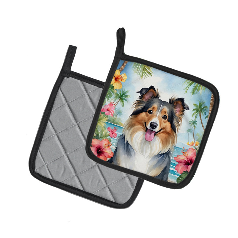 Caroline's Treasures Luau Party Floral Polyester Potholder Set