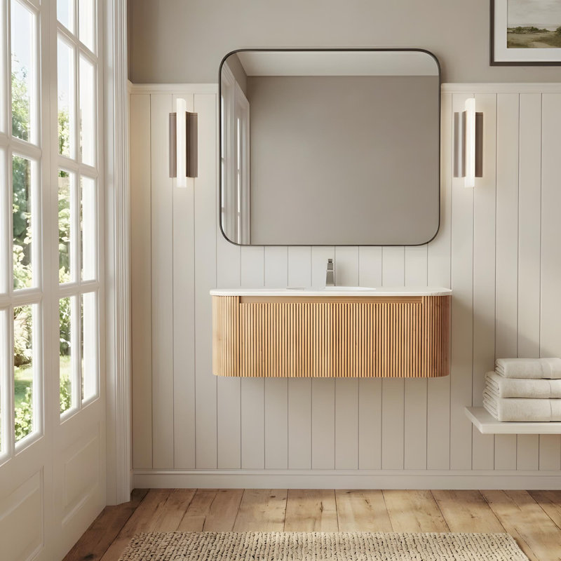 Meuble-lavabo mural avec lavabo et tiroirs, 42