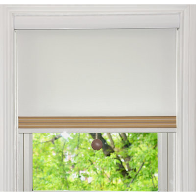 Store à enroulement semi-diaphane avec cantonnière