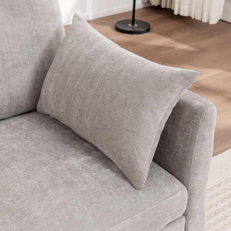 Canapé modulaire avec repose-pieds 4 pièces Wilroy, Gris