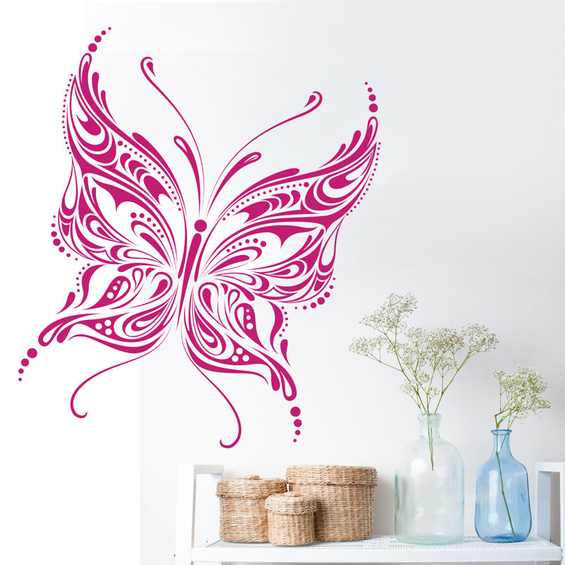 Adhésif décoratif papillon, Fuchsia