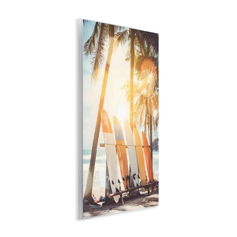 Plaque murale Glowing Bokeh Sunshine Surf, design par LSR Design Studio, H 15 po x l 10 po