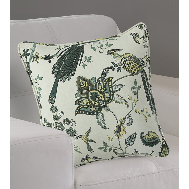 Areyah Floral Square Cushion, Green 