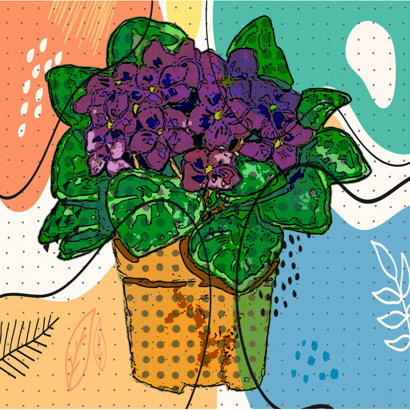 Boho Flowers 163 - Impression sur toile tendue, H 8 po x l 8 po x P 1,5 po