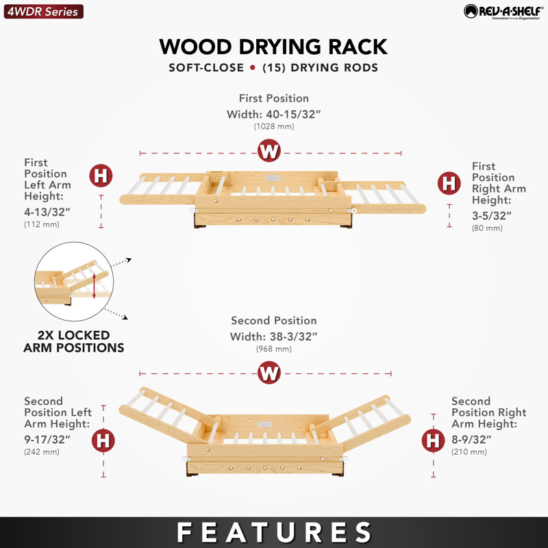 Wood Drying Rack With BLUM Soft-Close Slides
