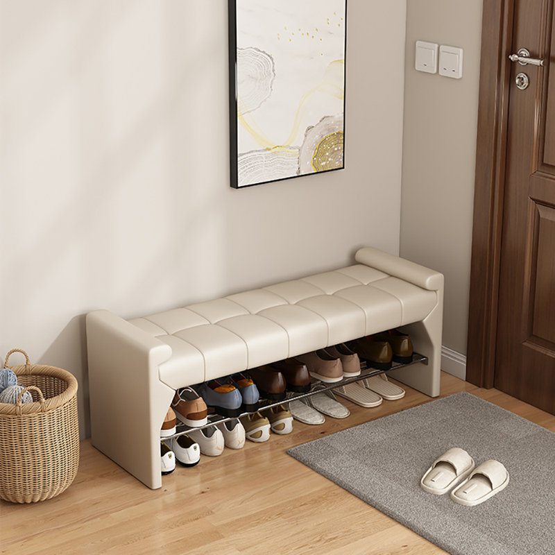 Tabouret avec rangement à chaussures 47,2 po, Beige