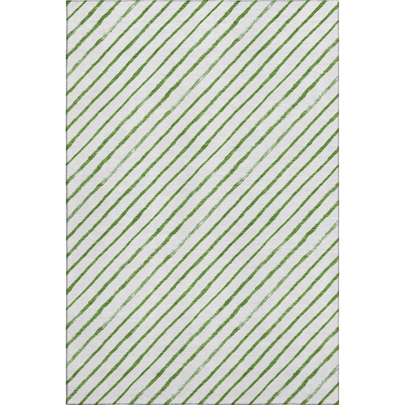 Premium Machine Washable Dockside AMF1819 Striped Holiday Rug, Rectangle 8' x 10'