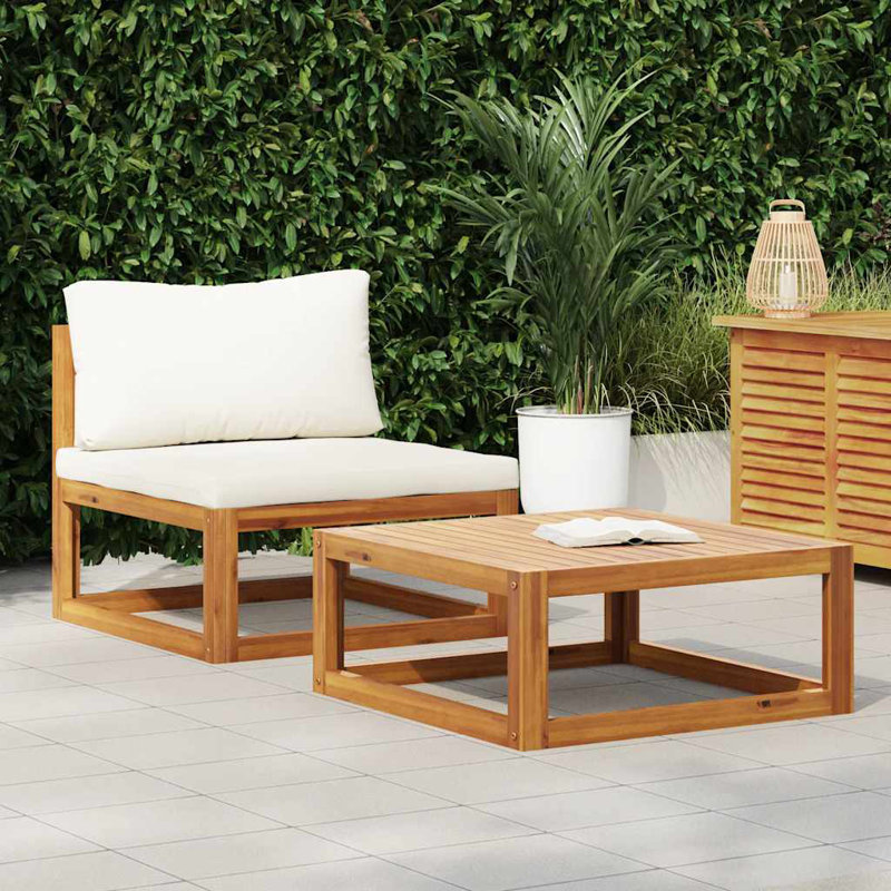 Chaise de patio avec coussins, Crème